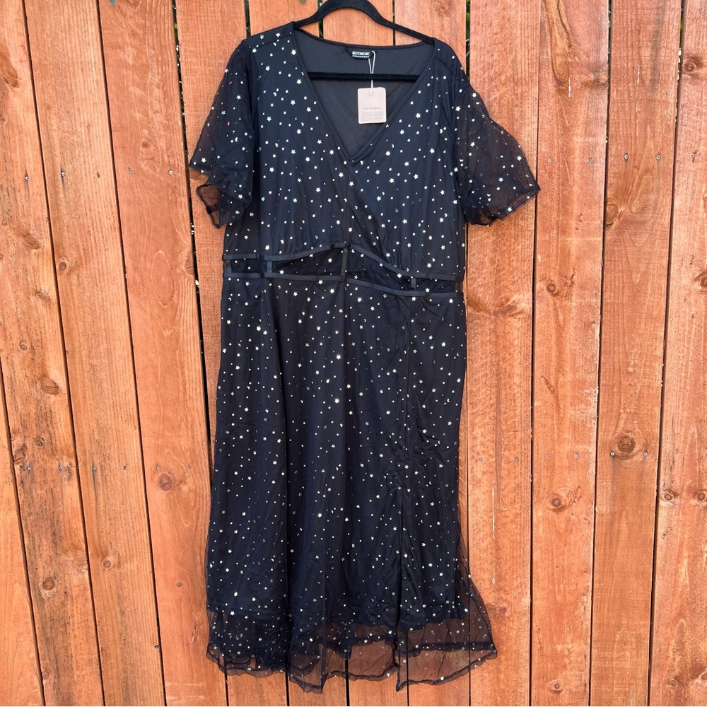 BloomChic Black Dress with Silver Stars